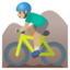 MAN MOUNTAIN BIKING emoji with medium-light skin tone skin tone