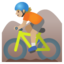 MOUNTAIN BICYCLIST emoji with medium-light skin tone skin tone