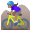 WOMAN MOUNTAIN BIKING emoji with medium skin tone skin tone