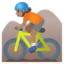 MOUNTAIN BICYCLIST emoji with medium skin tone skin tone