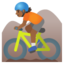 MOUNTAIN BICYCLIST emoji with medium-dark skin tone skin tone