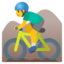 MAN MOUNTAIN BIKING emoji in Google's design style - Unicode 1F6B5-200D-2642-FE0F