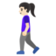 WOMAN WALKING emoji with light skin tone skin tone