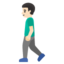 MAN WALKING emoji with light skin tone skin tone