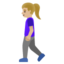 WOMAN WALKING emoji with medium-light skin tone skin tone