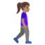 WOMAN WALKING FACING RIGHT emoji with medium skin tone skin tone