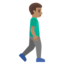 MAN WALKING FACING RIGHT emoji with medium skin tone skin tone