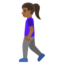 WOMAN WALKING emoji with medium-dark skin tone skin tone