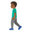 MAN WALKING emoji with medium-dark skin tone skin tone