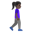 WOMAN WALKING FACING RIGHT emoji with dark skin tone skin tone