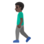 MAN WALKING emoji with dark skin tone skin tone