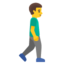 MAN WALKING FACING RIGHT emoji in Google's design style - Unicode 1F6B6-200D-2642-FE0F-200D-27A1-FE0F