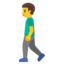 MAN WALKING emoji in Google's design style - Unicode 1F6B6-200D-2642-FE0F