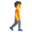 PERSON WALKING FACING RIGHT emoji in Google's design style - Unicode 1F6B6-200D-27A1-FE0F