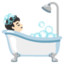 BATH emoji with light skin tone skin tone