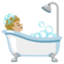 BATH emoji with medium-light skin tone skin tone