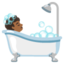 BATH emoji with medium-dark skin tone skin tone