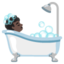 BATH emoji with dark skin tone skin tone