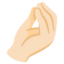 PINCHED FINGERS emoji with light skin tone skin tone