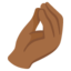 PINCHED FINGERS emoji with medium-dark skin tone skin tone