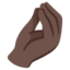 PINCHED FINGERS emoji with dark skin tone skin tone