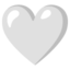 WHITE HEART emoji in Google's design style - Unicode 1F90D