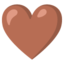 BROWN HEART emoji in Google's design style - Unicode 1F90E