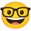 NERD FACE emoji in Google's design style - Unicode 1F913