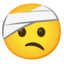 FACE WITH HEAD-BANDAGE emoji in Google's design style - Unicode 1F915