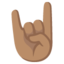 SIGN OF THE HORNS emoji with medium skin tone skin tone