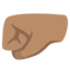 LEFT-FACING FIST emoji with medium skin tone skin tone