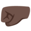 LEFT-FACING FIST emoji with dark skin tone skin tone