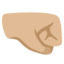 RIGHT-FACING FIST emoji with medium-light skin tone skin tone