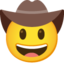 FACE WITH COWBOY HAT emoji in Google's design style - Unicode 1F920