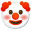 CLOWN FACE emoji in Google's design style - Unicode 1F921