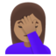 WOMAN FACEPALMING emoji with medium skin tone skin tone