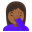 WOMAN FACEPALMING emoji with medium-dark skin tone skin tone