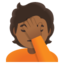 FACE PALM emoji with medium-dark skin tone skin tone