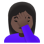 WOMAN FACEPALMING emoji with dark skin tone skin tone