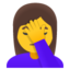 WOMAN FACEPALMING emoji in Google's design style - Unicode 1F926-200D-2640-FE0F