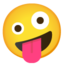 GRINNING FACE WITH ONE LARGE AND ONE SMALL EYE emoji in Google's design style - Unicode 1F92A