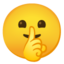 FACE WITH FINGER COVERING CLOSED LIPS emoji in Google's design style - Unicode 1F92B