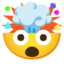 SHOCKED FACE WITH EXPLODING HEAD emoji in Google's design style - Unicode 1F92F