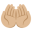 PALMS UP TOGETHER emoji with medium-light skin tone skin tone