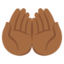 PALMS UP TOGETHER emoji with medium-dark skin tone skin tone