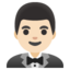 MAN IN TUXEDO emoji with light skin tone skin tone