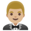 MAN IN TUXEDO emoji with medium-light skin tone skin tone