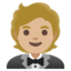 PERSON IN TUXEDO emoji with medium-light skin tone skin tone