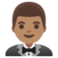 MAN IN TUXEDO emoji with medium skin tone skin tone