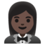 WOMAN IN TUXEDO emoji with dark skin tone skin tone